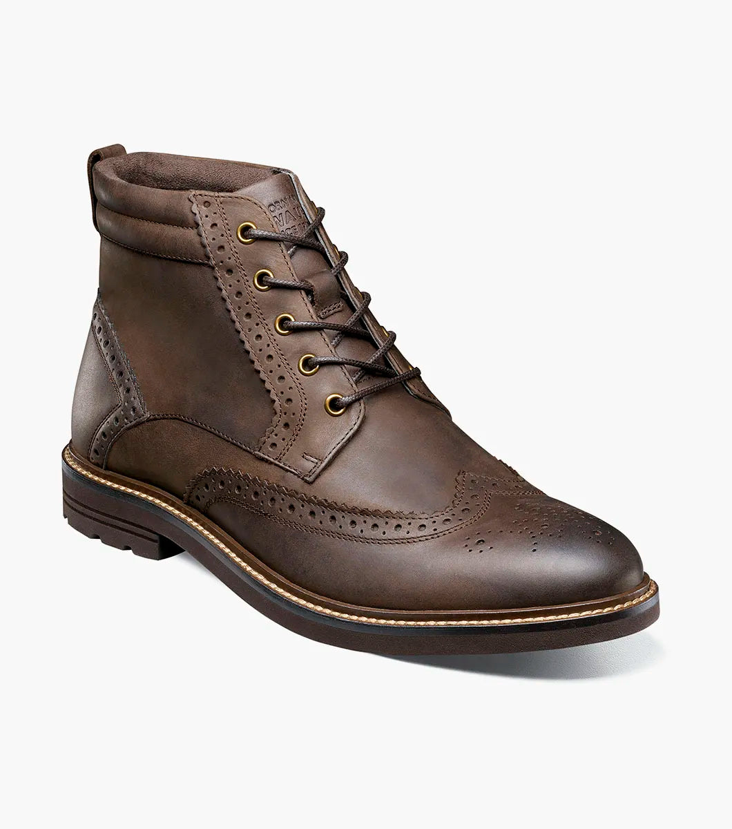 Nunn Bush Odell II Wingtip Boot Lightweight Brown CH 85089-215