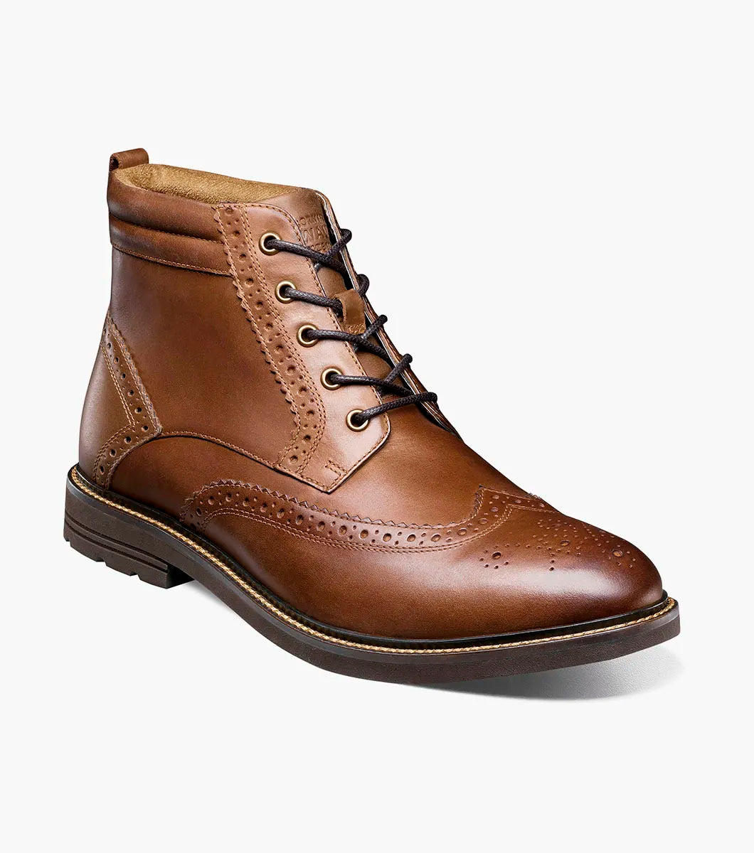 Nunn Bush Odell II Wingtip Boot Lightweight Tan Crazy Horse 85089-239