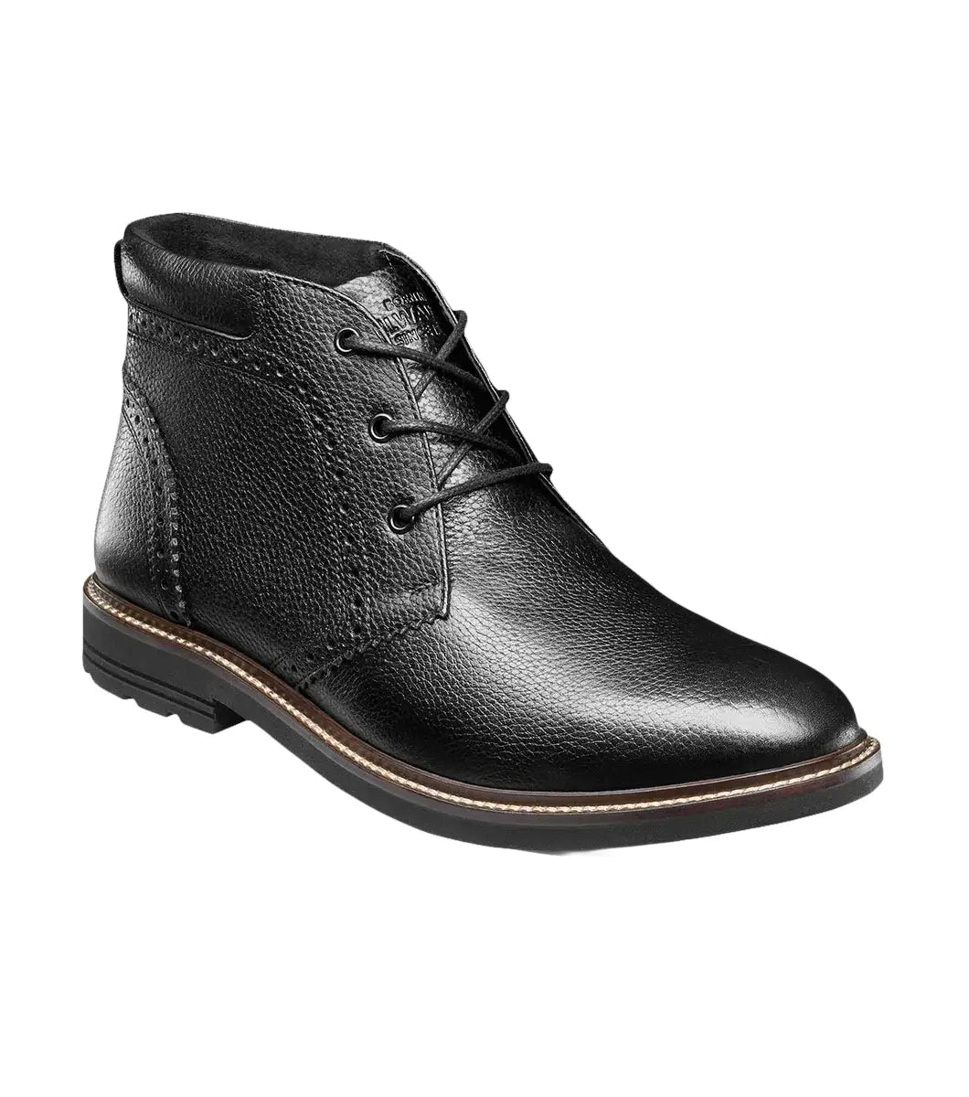 Nunn Bush Ozark II Plain Toe Chukka Boot Leather Black Tumbled 85090-007