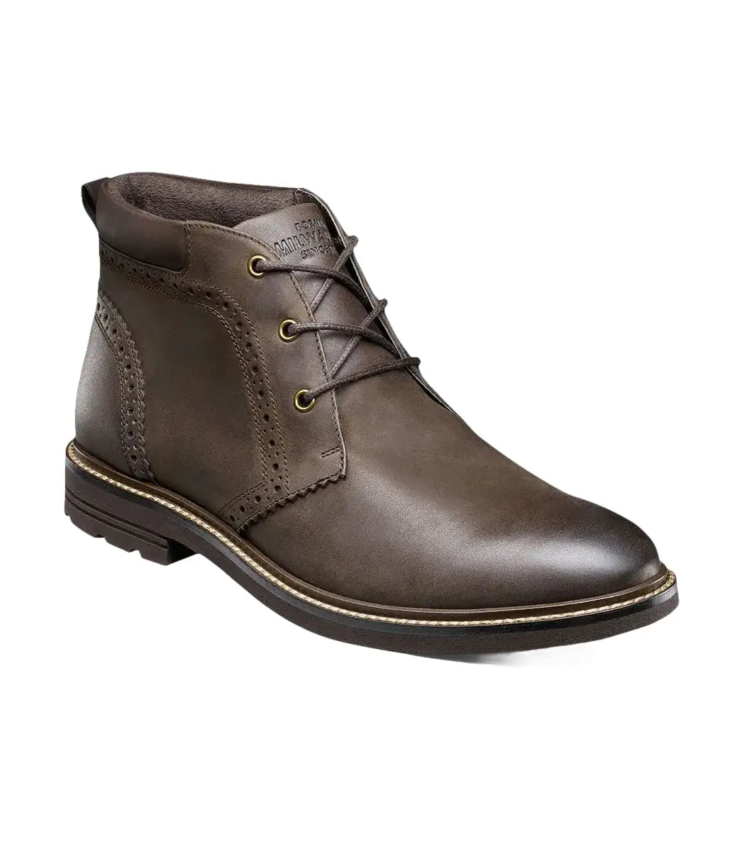 Nunn Bush Ozark II Plain Toe Chukka Boot Leather Brown CH Leather 85090-215
