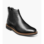 Nunn Bush Otis II Plain Toe Chelsea Boot Black Tumbled Leather 85091-007