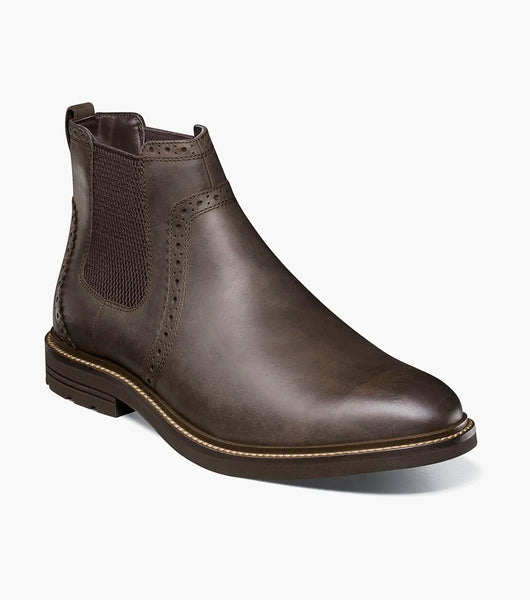 Nunn Bush Otis II Plain Toe Chelsea Boot Brown Crazy Horse 85091-215