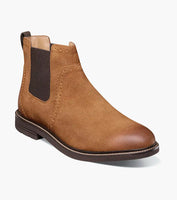 Nunn Bush Otis II Plain Toe Chelsea Boot Suede Tan 85091-240