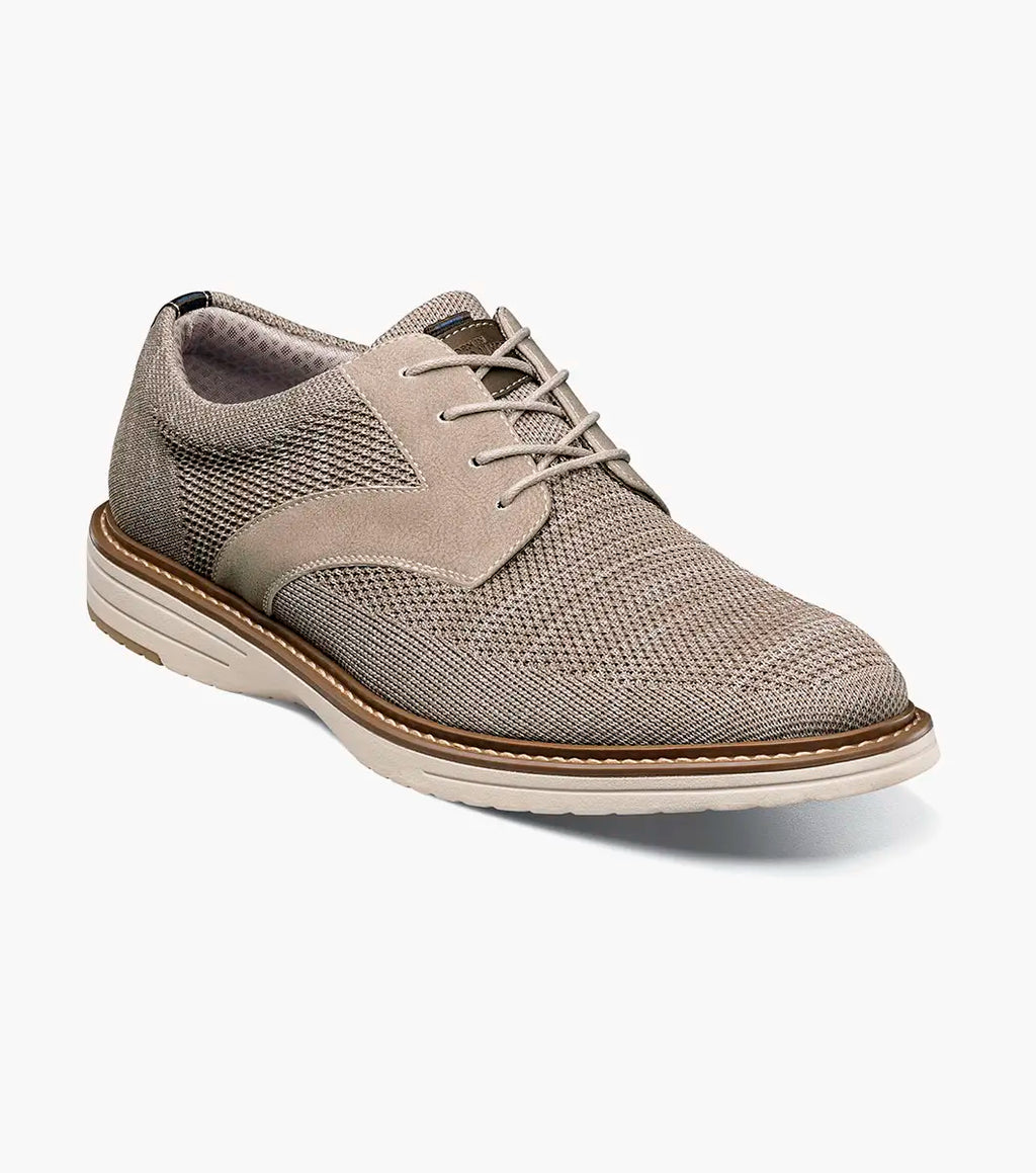 Nunn Bush Griff Knit Plain Toe Oxford Walking Shoes Taupe Multi 85099-261