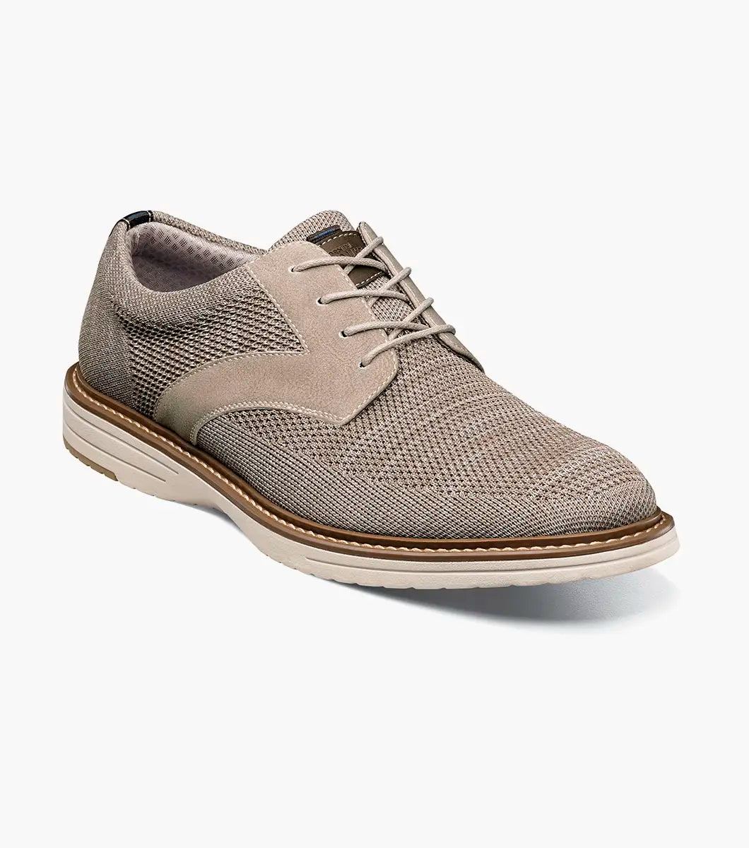 Nunn Bush Griff Knit Plain Toe Oxford Walking Shoes Taupe Multi 85099-261