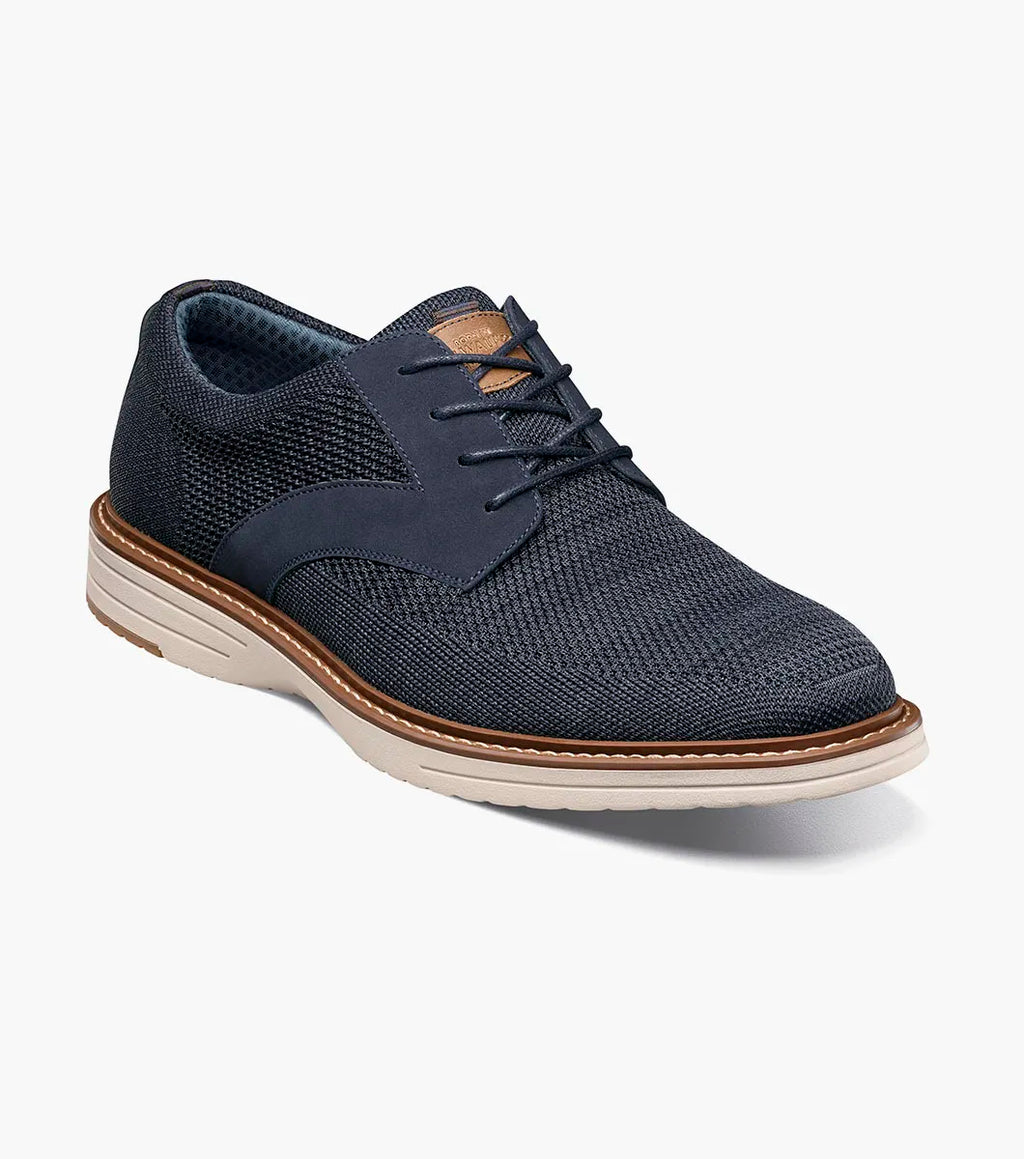 Nunn Bush Griff Knit Plain Toe Oxford Walking Shoes Navy Multi 85099-492