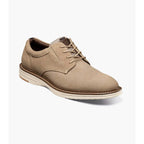 Nunn Bush Griff Suede Plain Toe Oxford Casual Shoes Stone 85107-275