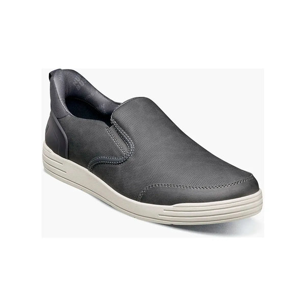 Nunn Bush KORE City Walk EZ Moc Toe Slip-On Shoes Charcoal 85118-013