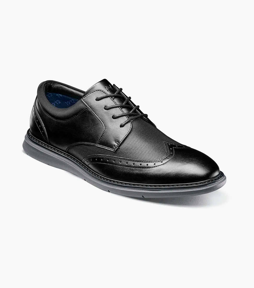 Nunn Bush Chase Wingtip Oxford Walking Shoes Black 85128-001
