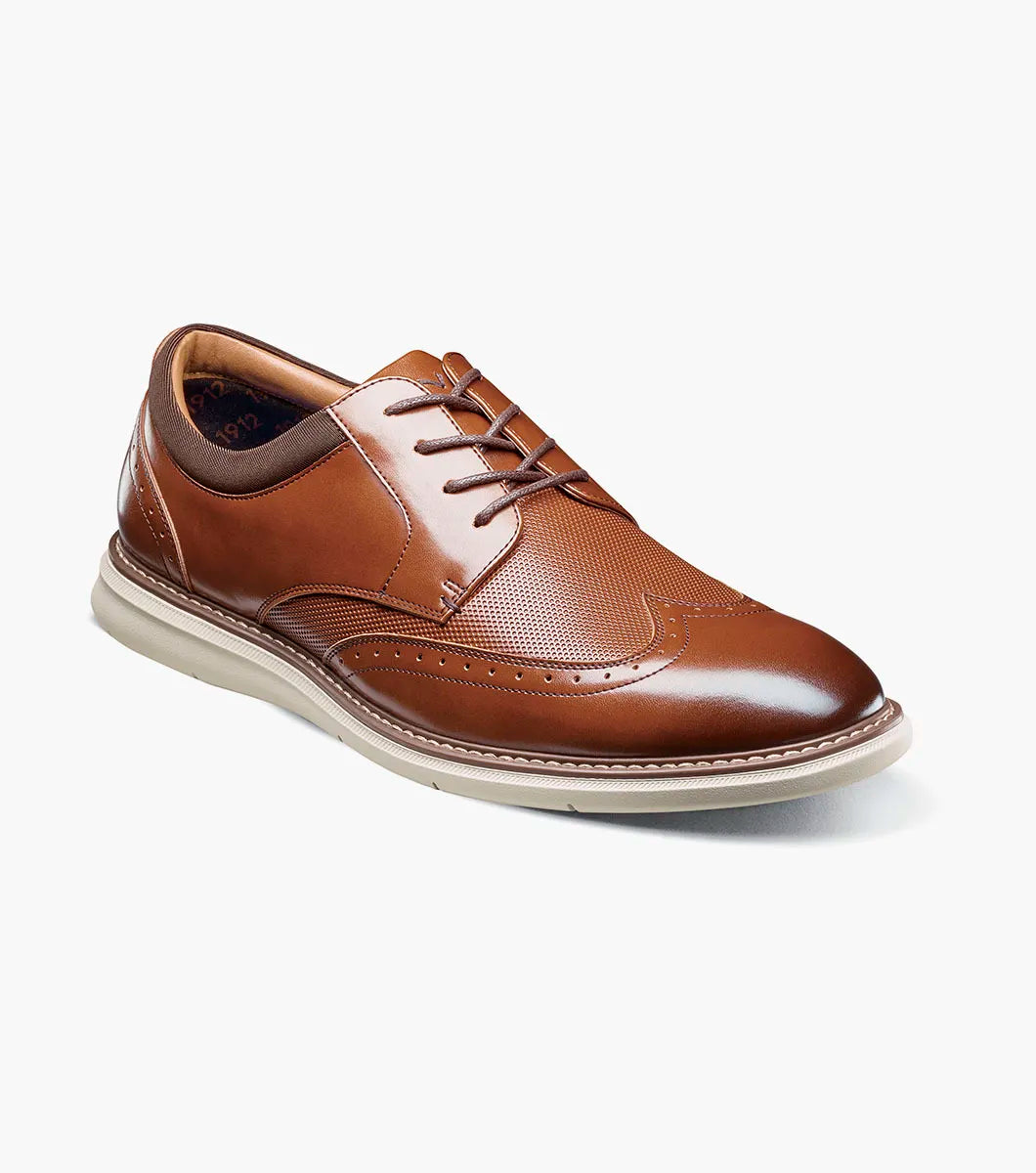 Nunn Bush Chase Wingtip Oxford Walking Shoes Cognac Multi 85128-229