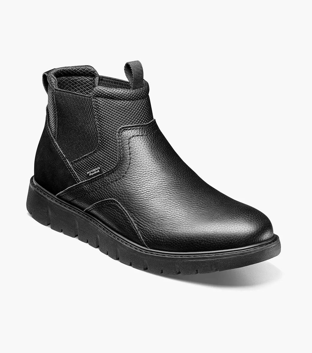 Nunn Bush Karnak Plain Toe Chelsea Boot Leather Black Tumbled  85137-007