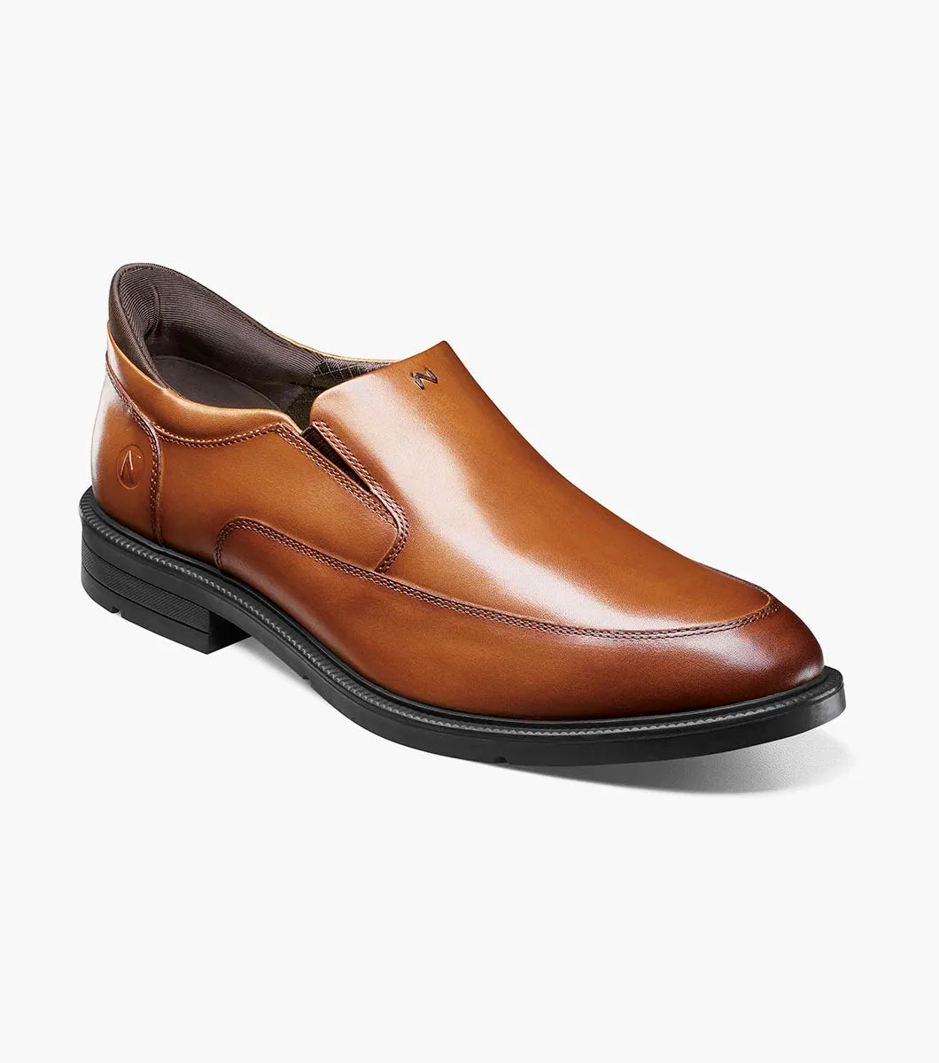 Nunn Bush KORE EZ Icon Moc Toe Slip On Handsfree Shoes Cognac 85146-221