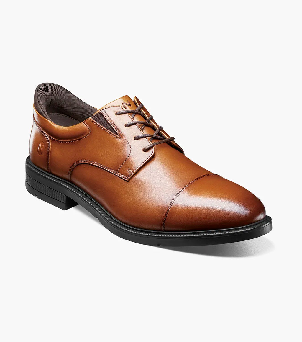 Nunn Bush KORE EZ Icon Cap Toe Oxford  Shoes Leather Dressy Cognac 85150-221
