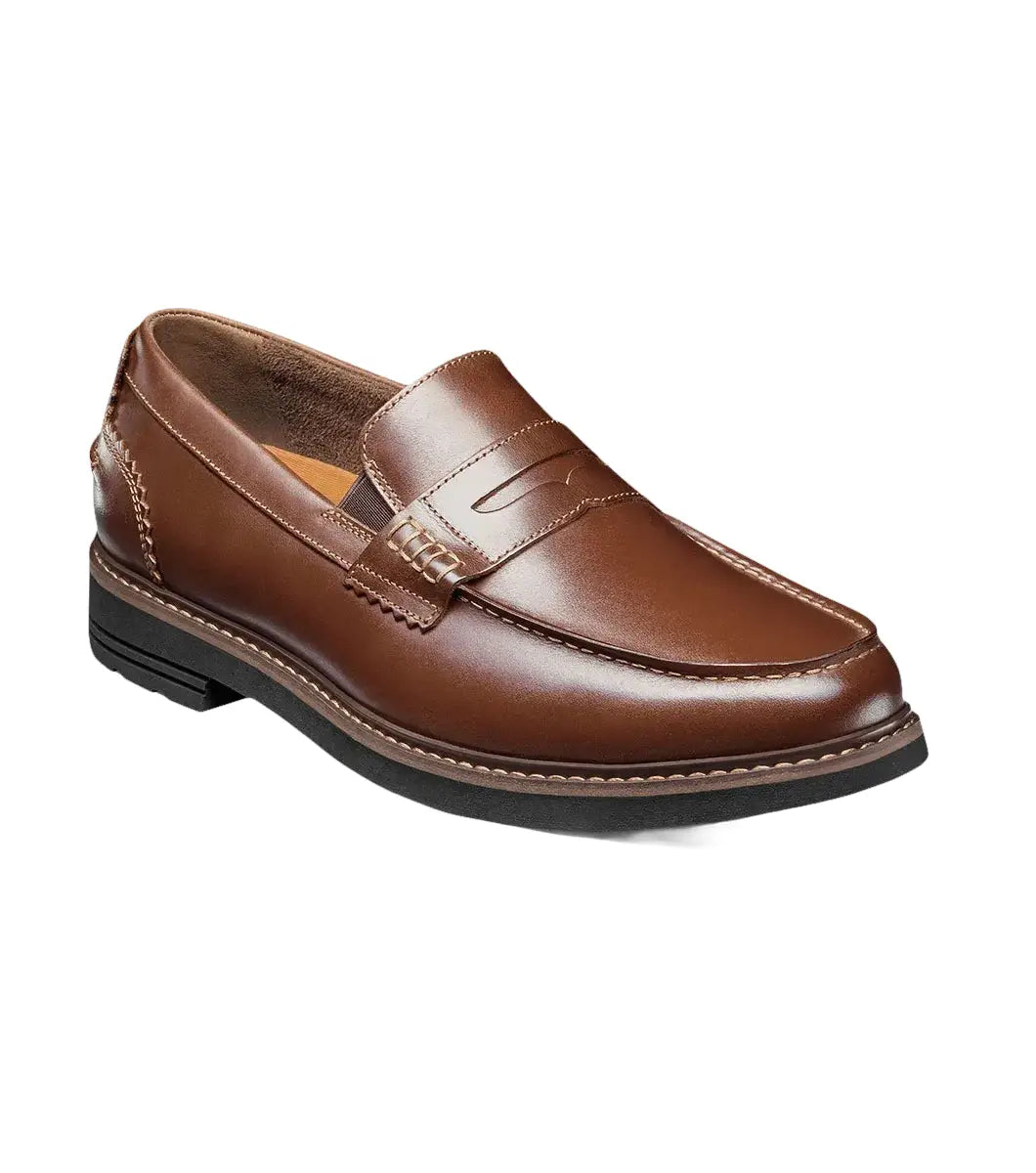 Nunn Bush Odin II Moc Toe Penny Loafer Shoes Cognac 85154-221