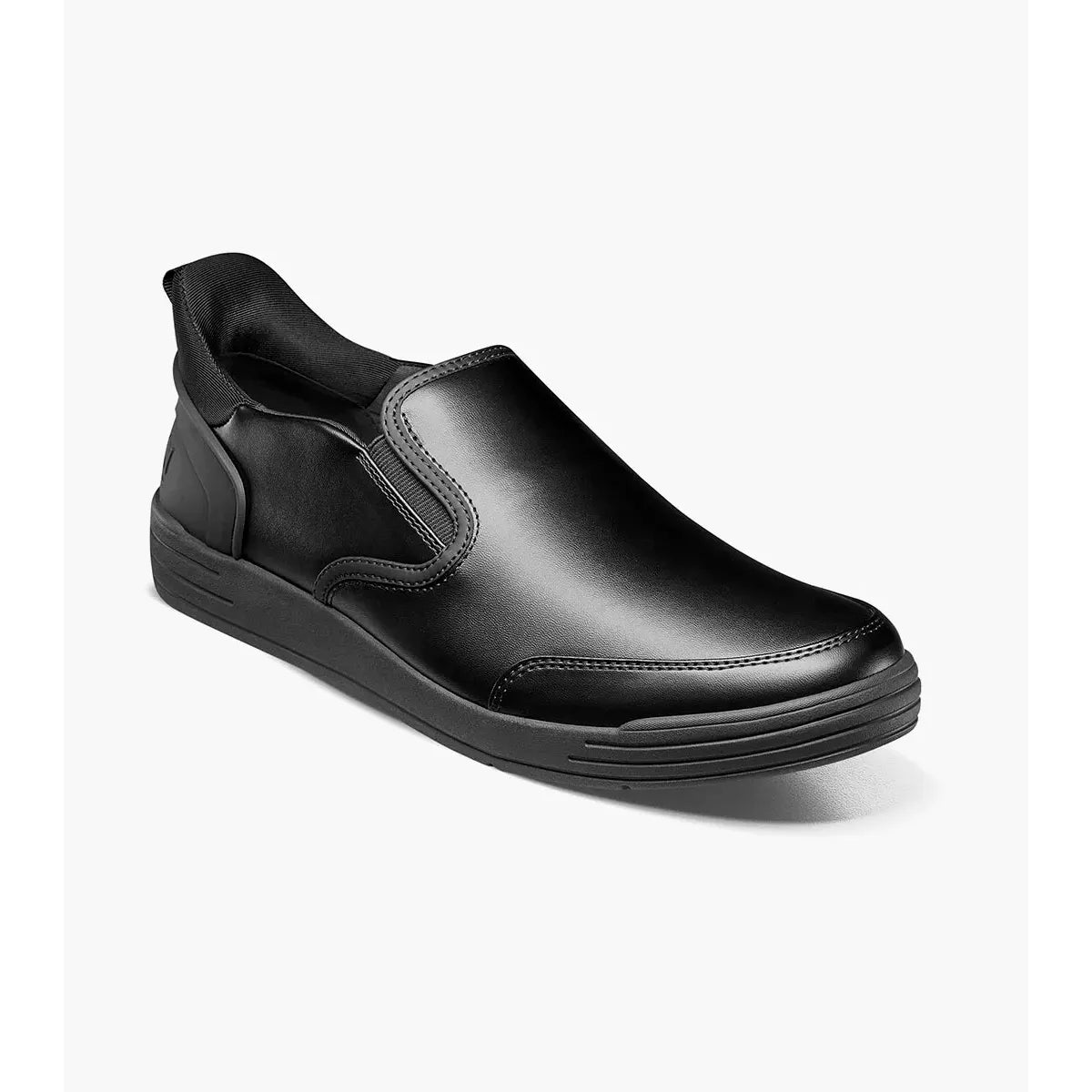 Nunn Bush KORE City Walk Work EZ Moc Toe Slip On Dressy Shoes Black 85162-001