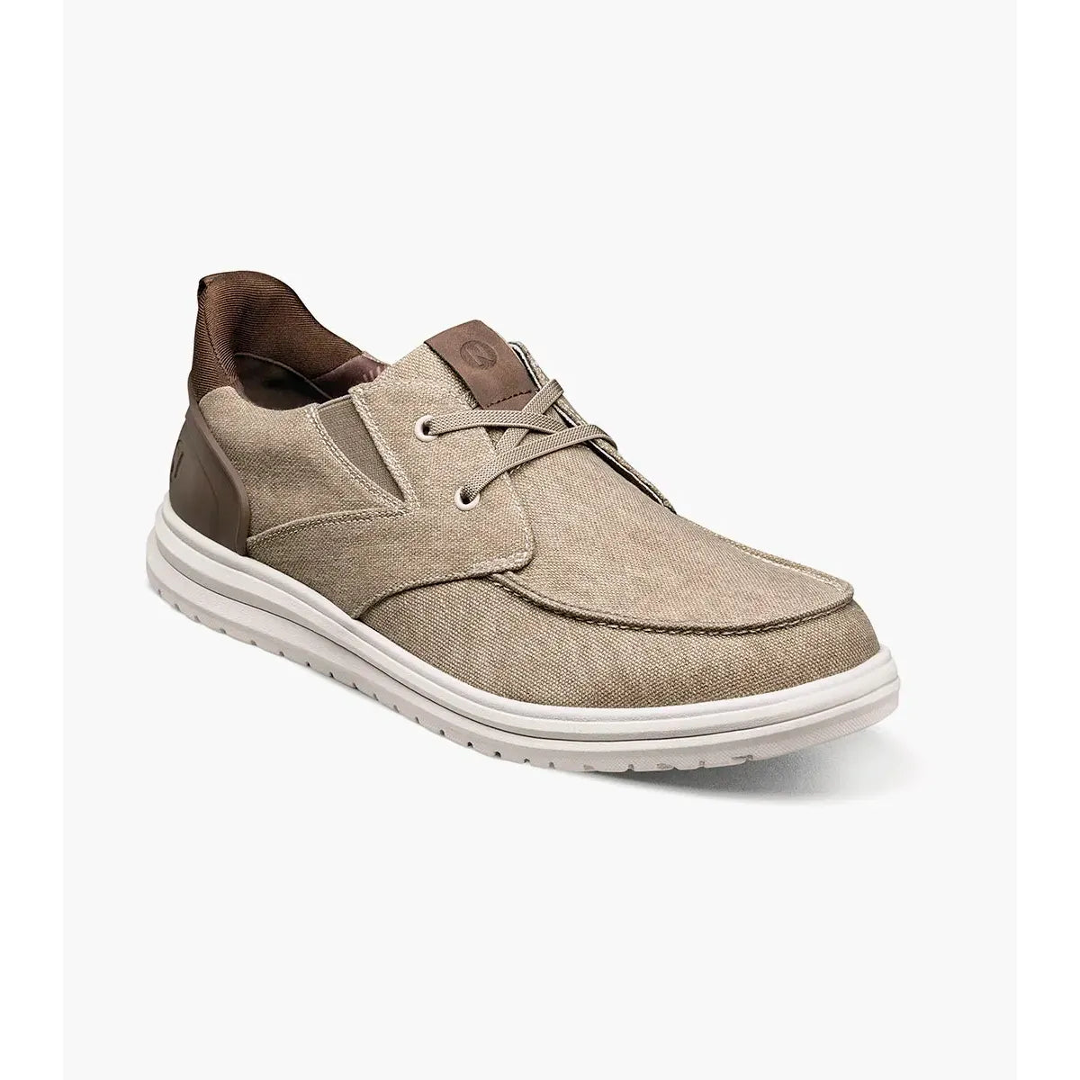 Nunn Bush Brew City EZ Hands Free Canvas Lace Moc Toe Slip On Stone 85164-285