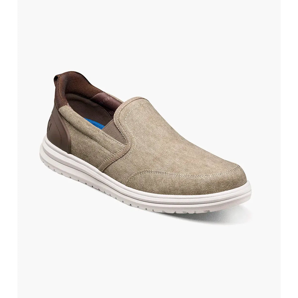 Nunn Bush Brew City EZ Hands Free Canvas Moc Toe Slip On Stone Multi 85165-285