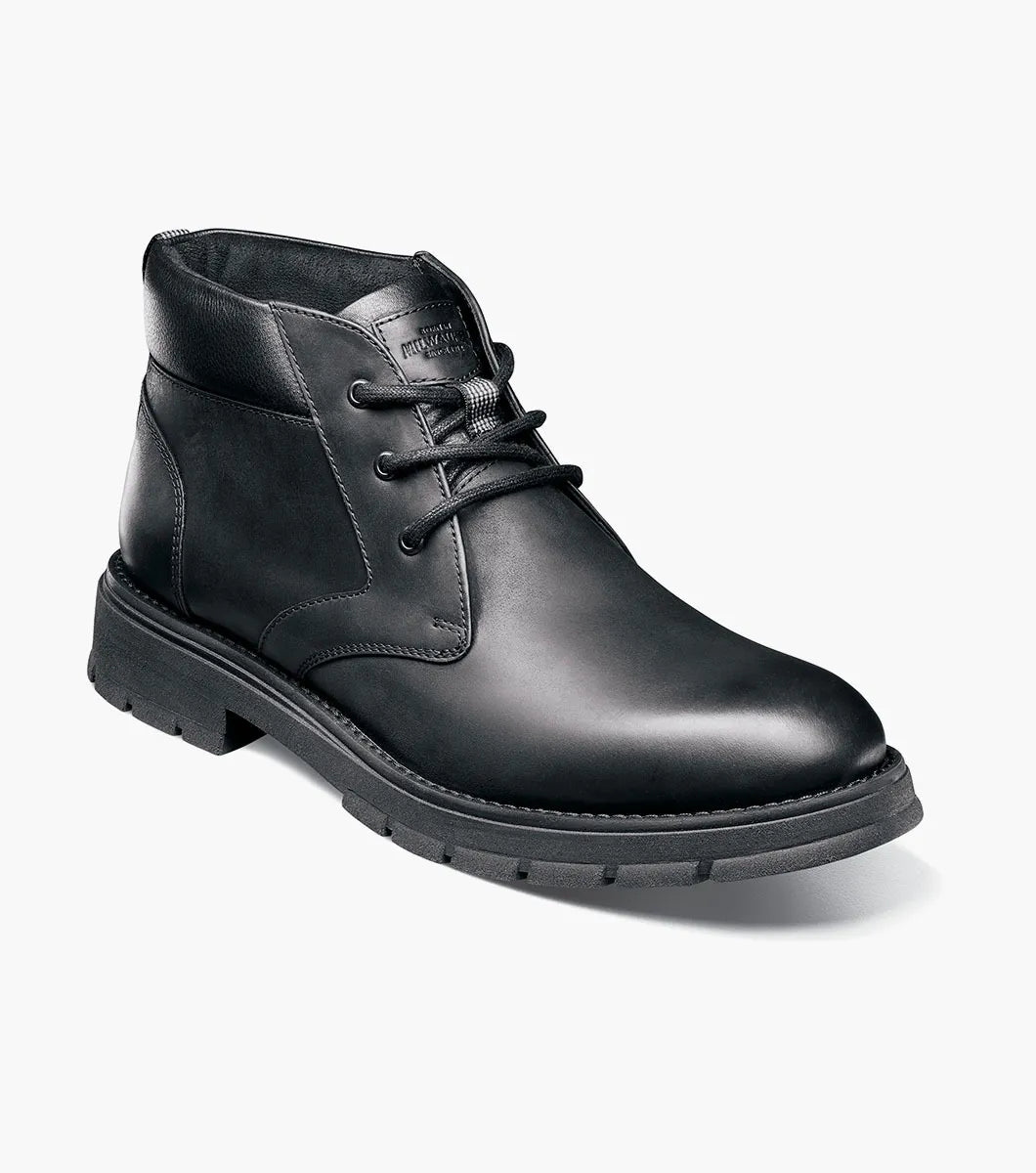 Nunn Bush Briggs Plain Toe Chukka Boot Black Waxy 85177-010
