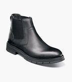 Nunn Bush Briggs Plain Toe Chelsea Boot Black Waxy 85178-010