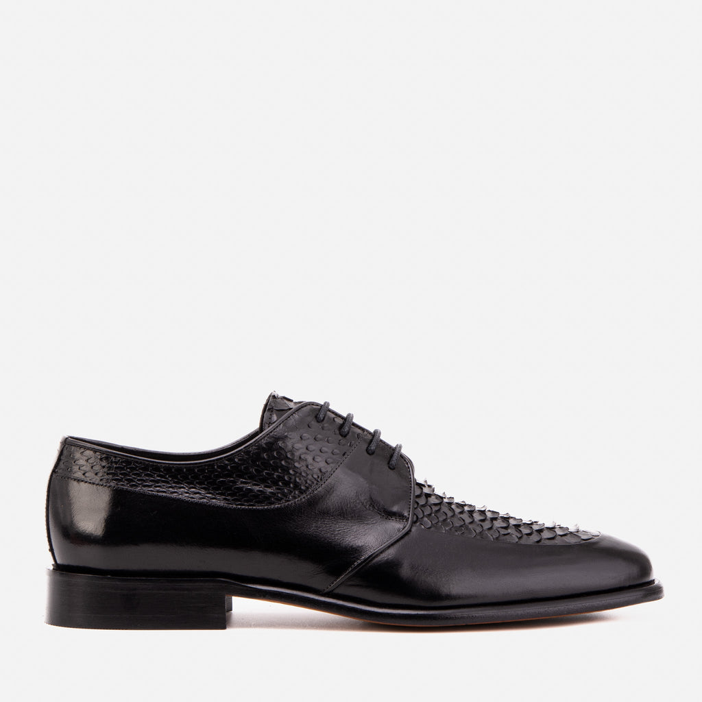 The Arven Black Snake Leather Men Shoe