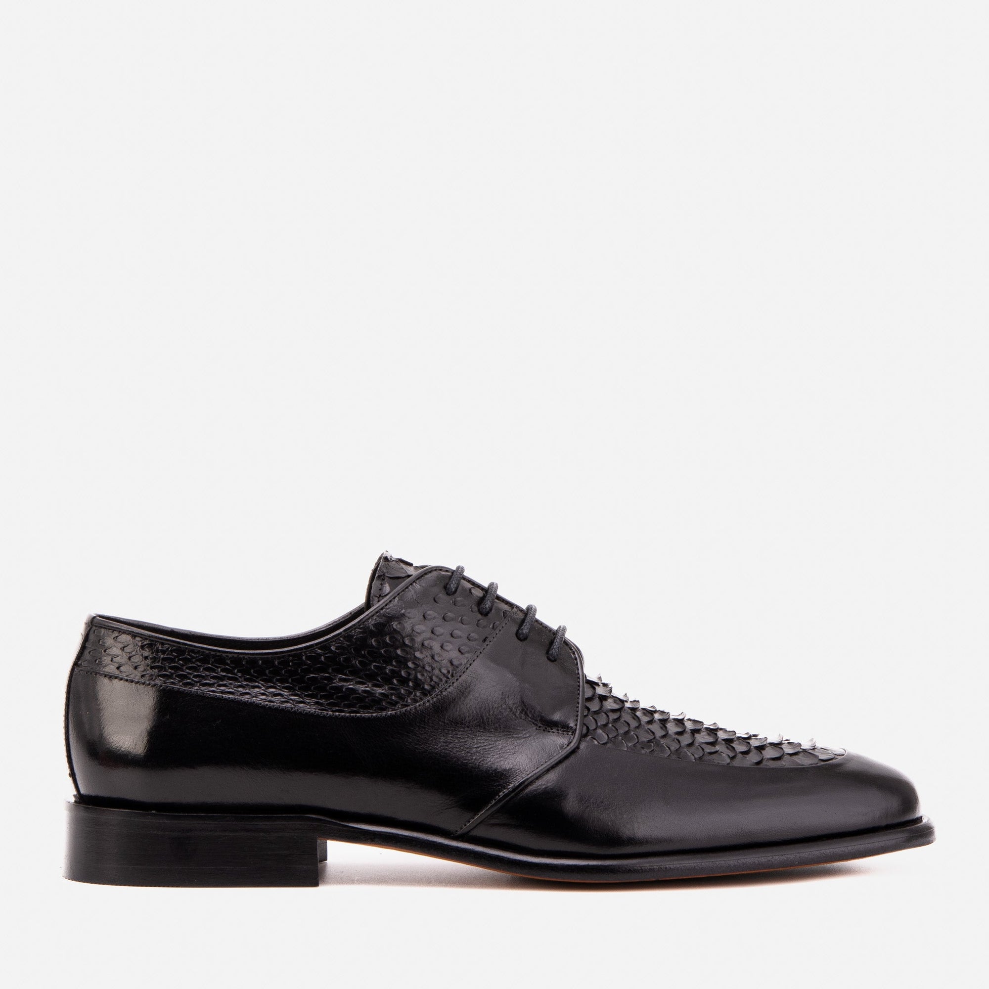 The Arven Black Snake Leather Men Shoe