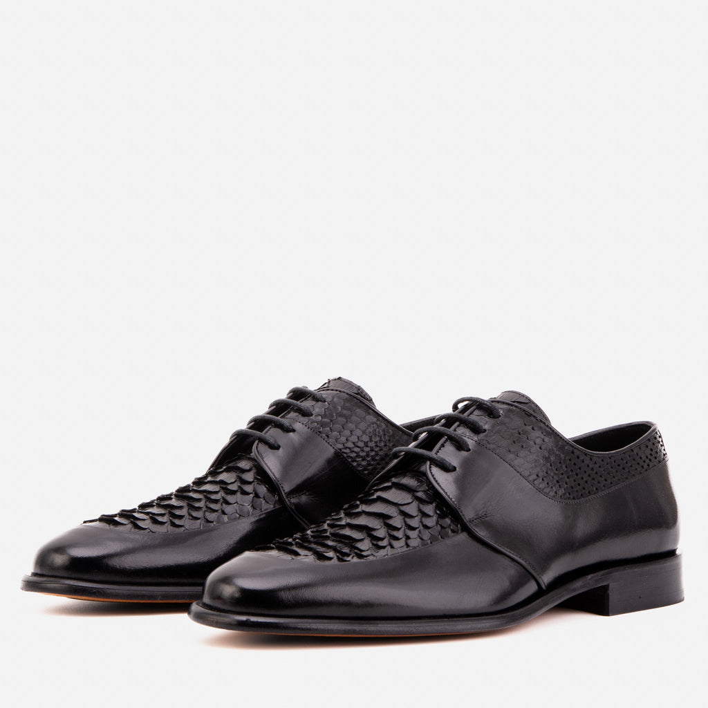 The Arven Black Snake Leather Men Shoe