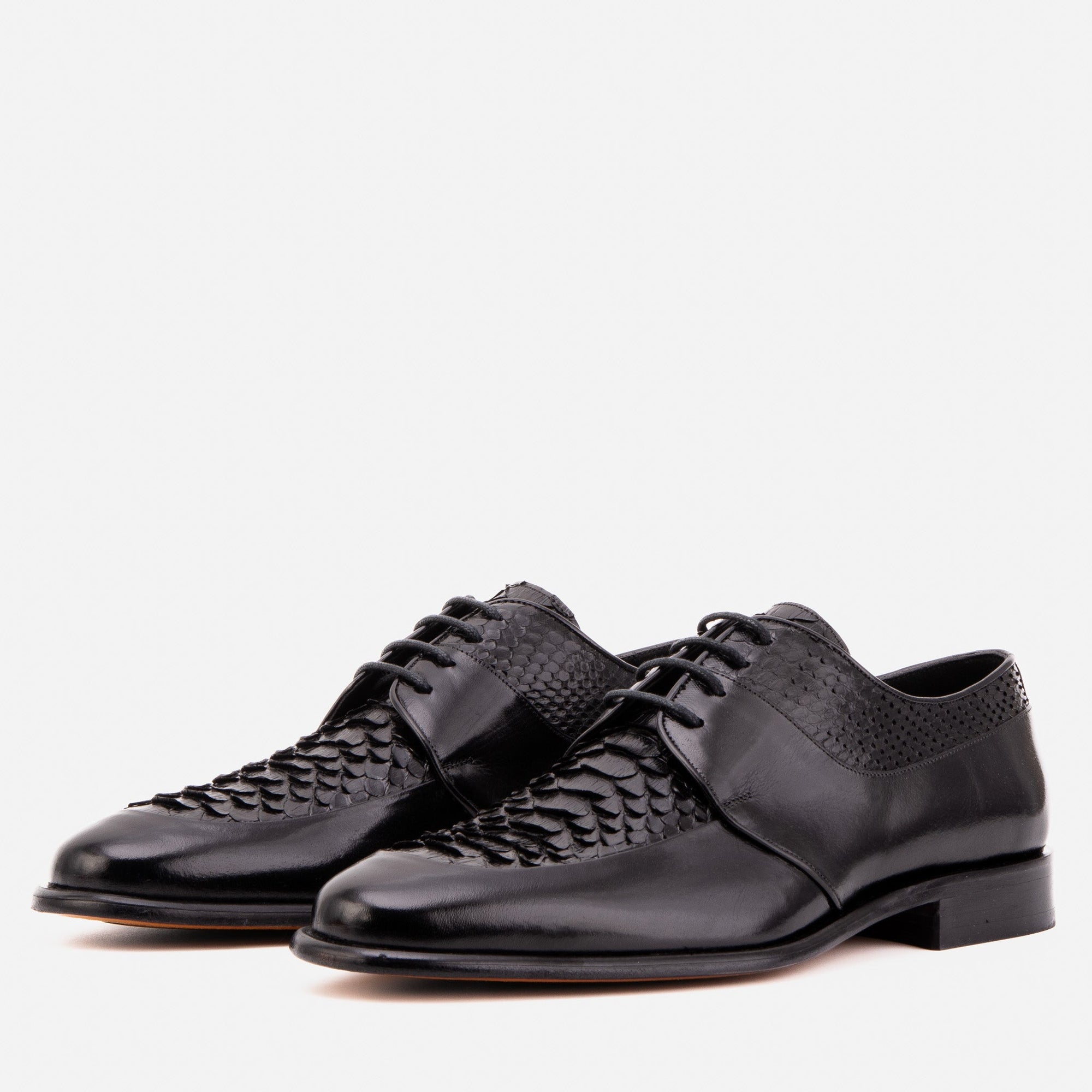The Arven Black Snake Leather Men Shoe
