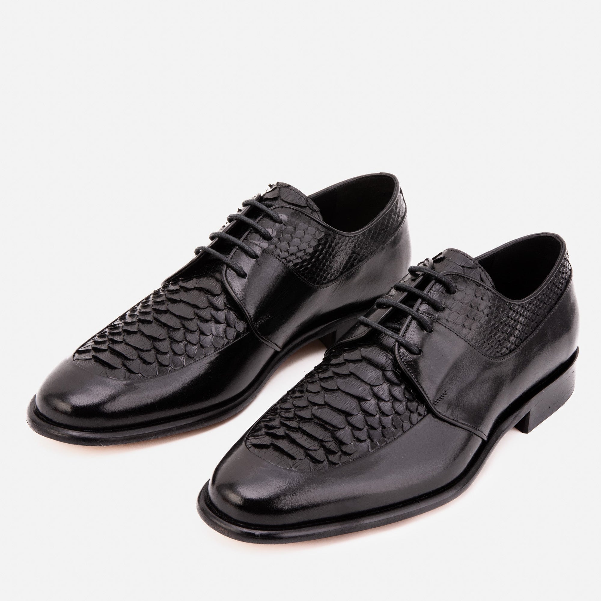 The Arven Black Snake Leather Men Shoe