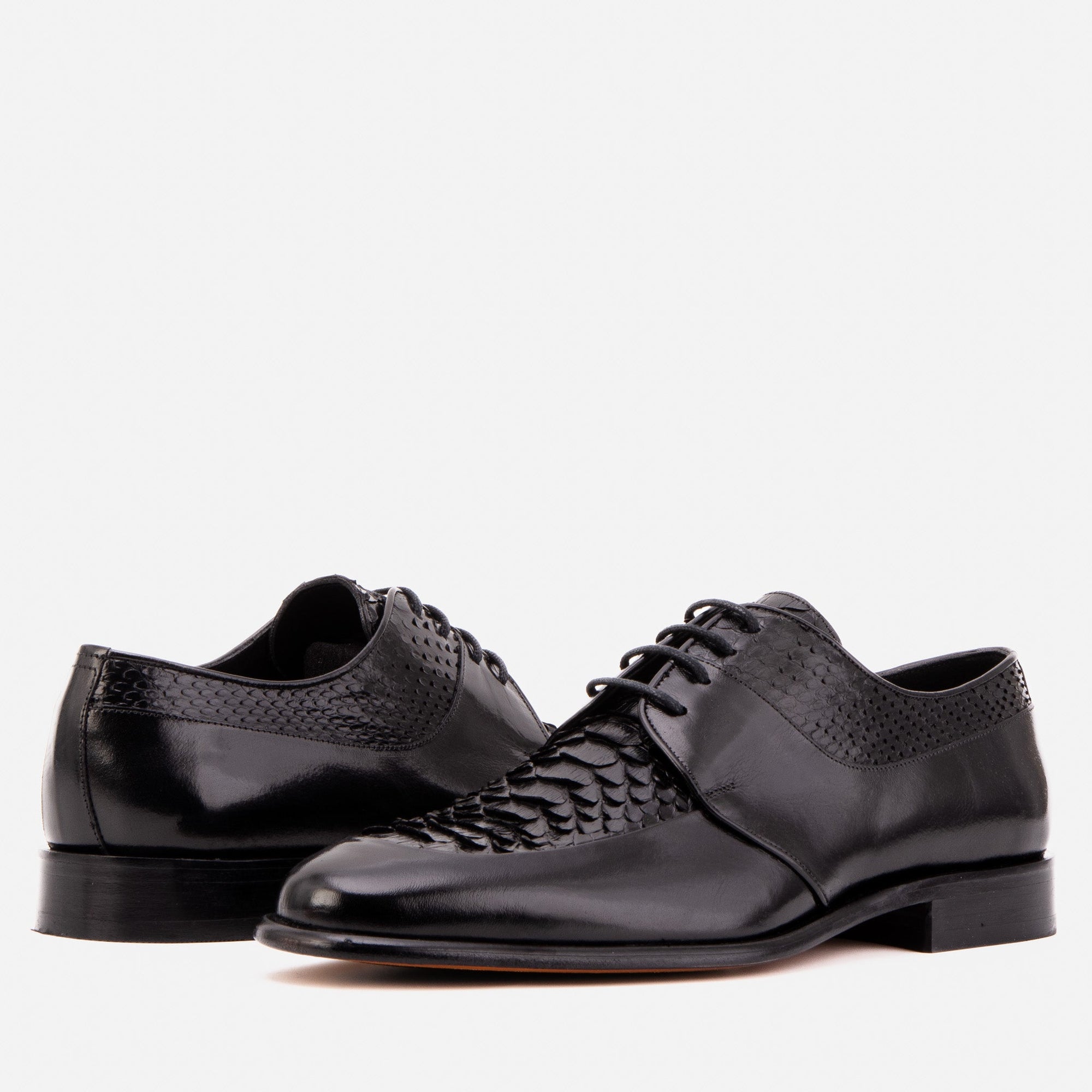 The Arven Black Snake Leather Men Shoe