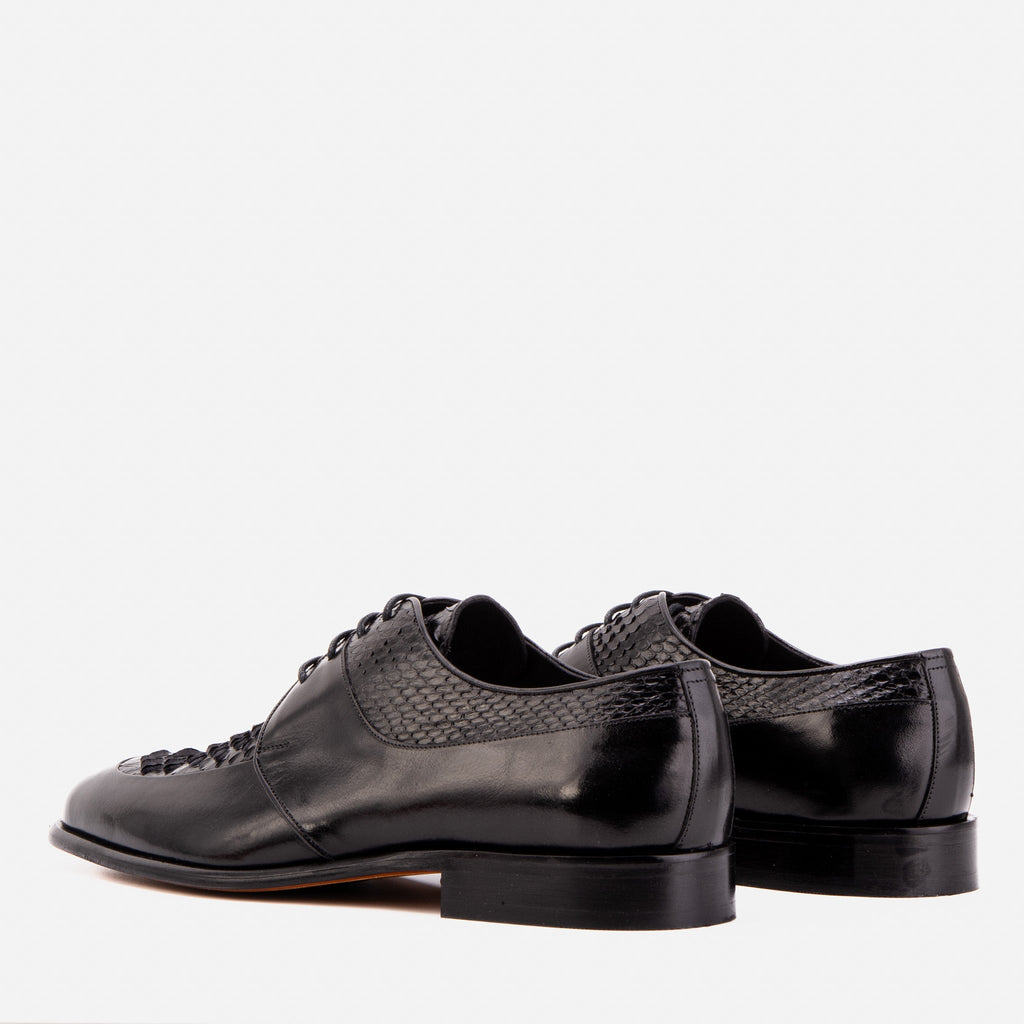 The Arven Black Snake Leather Men Shoe