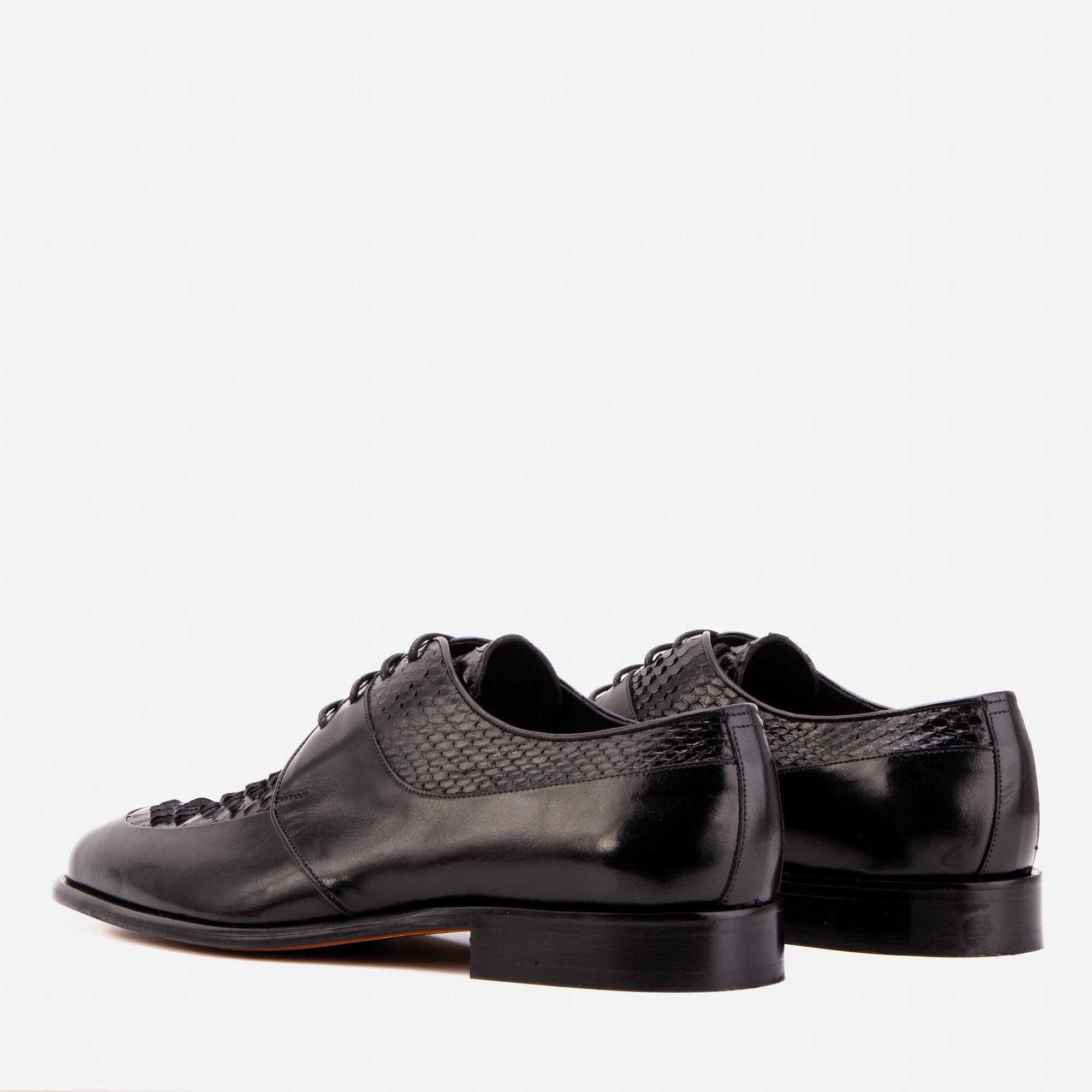 The Arven Black Snake Leather Men Shoe