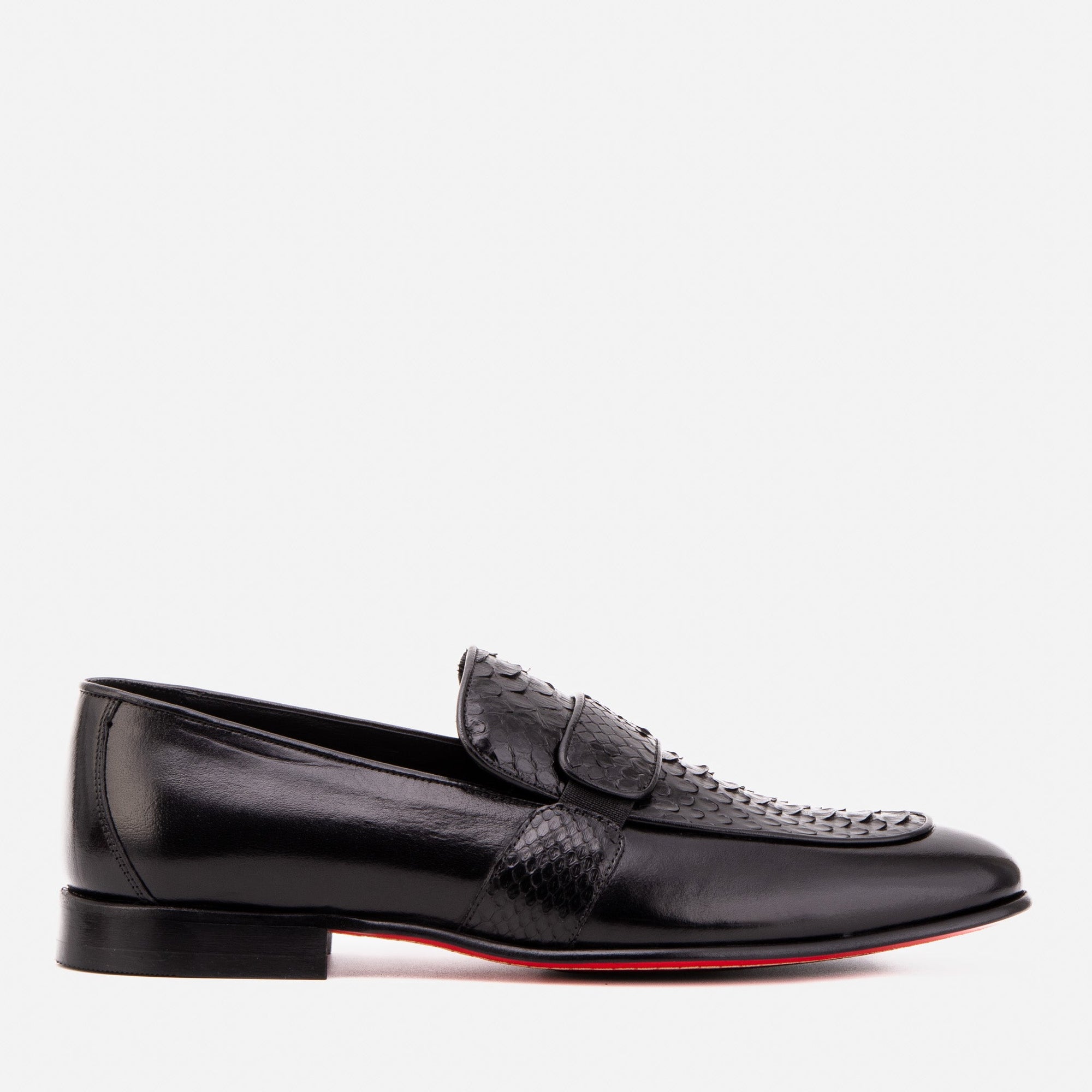 The Dorian Black Snake & Baby Buffalo Leather Loafer Men Shoe
