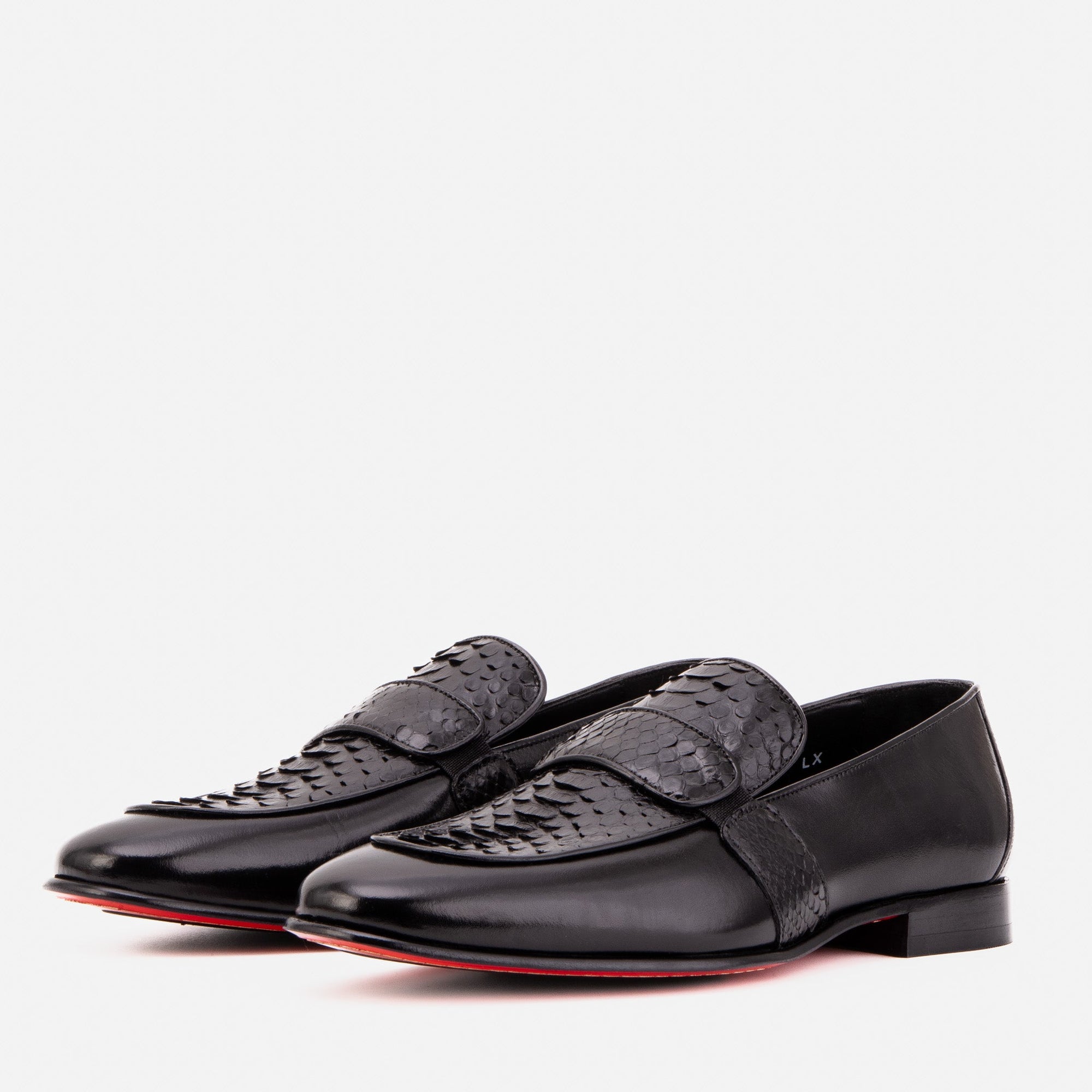The Dorian Black Snake & Baby Buffalo Leather Loafer Men Shoe