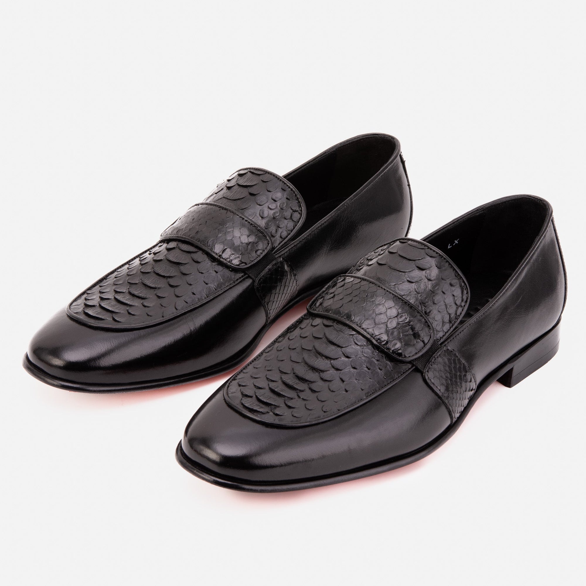 The Dorian Black Snake & Baby Buffalo Leather Loafer Men Shoe