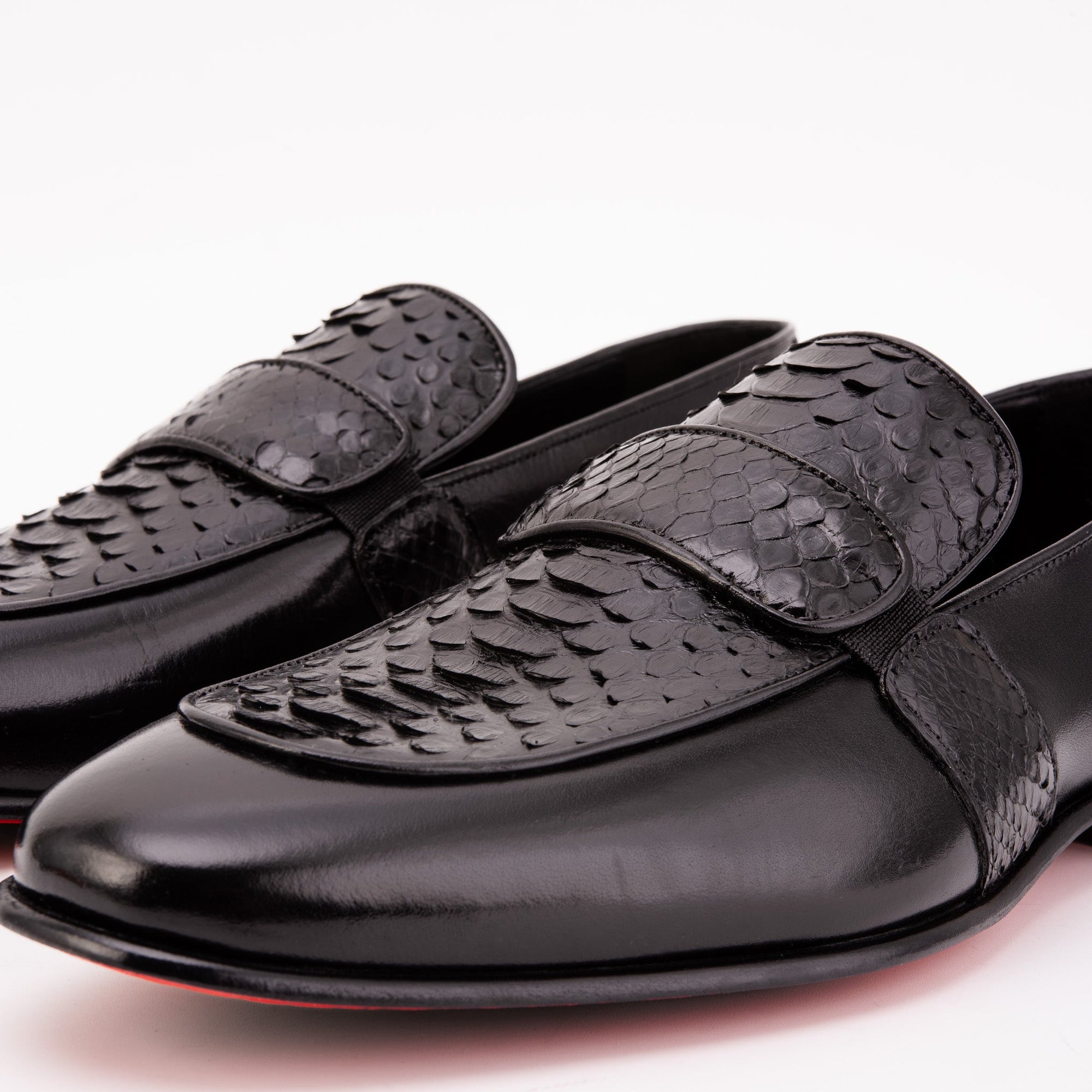 The Dorian Black Snake & Baby Buffalo Leather Loafer Men Shoe