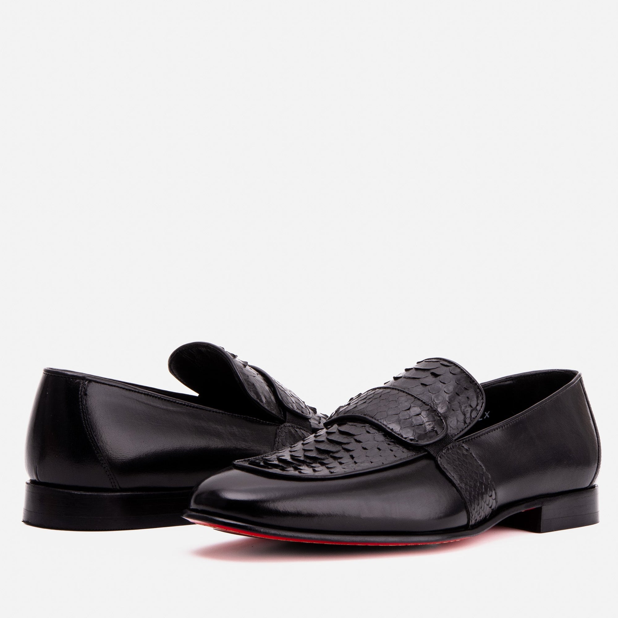 The Dorian Black Snake & Baby Buffalo Leather Loafer Men Shoe