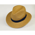 Men's Summer Hat By Broner Woven Straw Style Safari RAMBLER 88-236 Khaki/Navy