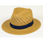Men's Summer Hat By Broner Woven Straw Style Safari RAMBLER 88-236 Khaki/Navy