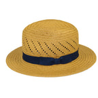 Men's Summer Hat By Broner Woven Straw Style Safari RAMBLER 88-236 Khaki/Navy