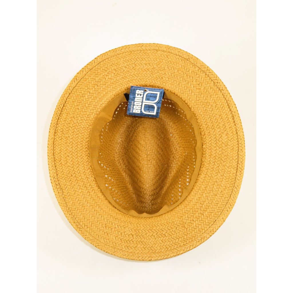 Men's Summer Hat By Broner Woven Straw Style Safari RAMBLER 88-236 Khaki/Navy
