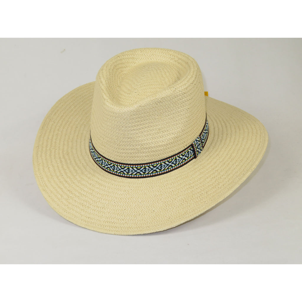 Men's Summer Hat By Broner Woven Straw Style Oasis 88-558 Ivory