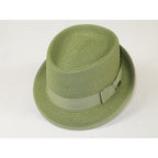 Men's Broner Summer Hat Woven Straw Style Porkpie STAND UP 88-8600 Olive