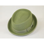 Men's Broner Summer Hat Woven Straw Style Porkpie STAND UP 88-8600 Olive