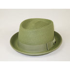 Men's Broner Summer Hat Woven Straw Style Porkpie STAND UP 88-8600 Olive