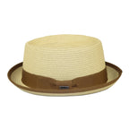 Men's Broner Summer Hat Woven Straw Style Porkpie STAND UP 88-8606 Natural