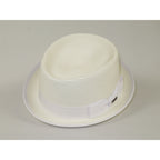 Men's Broner Summer Hat Woven Straw Style Porkpie STAND UP 88-8608 White
