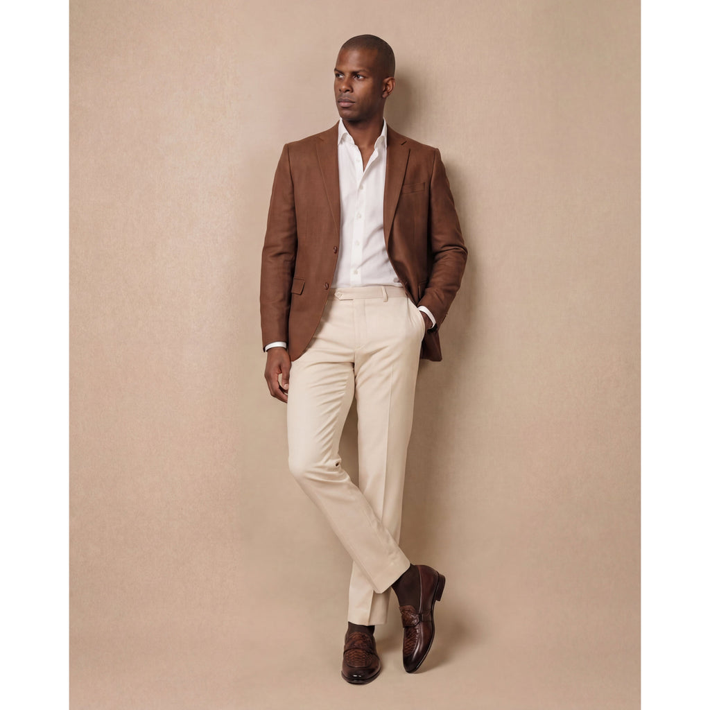 Vinci The Dorian Tan Snake and Baby Buffalo Leather Loafer Men Shoe