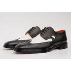 The Neiva Black & White Wingtip Semi Brogue Derby Men Shoe