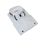 Men CEREMONIA Formal Cotton Shirt Wingtip Slim Fit Turkey #JKP 013 White Floral