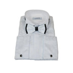 Men CEREMONIA Formal Cotton Shirt Wingtip Slim Fit Turkey #JKP 013 White Floral